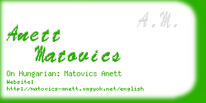 anett matovics business card